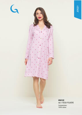 CAMICIA NOTTE APERTO DONNA M/L U50122 Tellini S.r.l. Ingrosso Abbigliamento